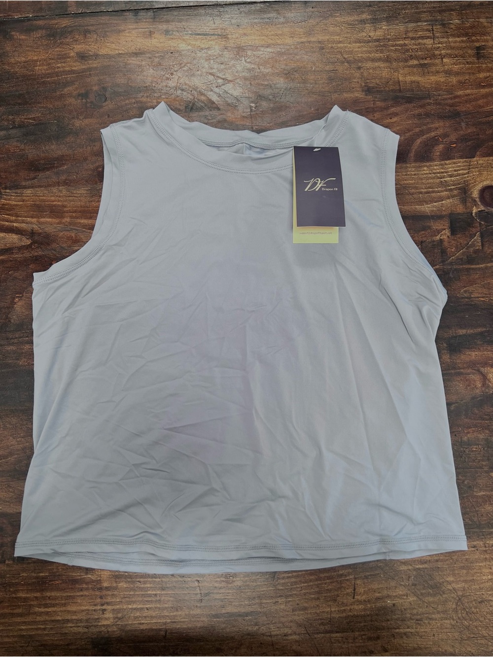 Light Blue Gray Women's Muscle Tee - Sleeveless Crewneck
